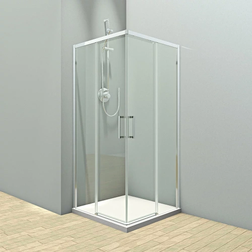 Душевой уголок Veconi Rovigo RV47-100-01-C4 100х100 стекло прозрачное профиль хром глянцевый без поддона - фото 2