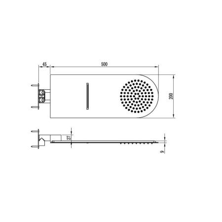 Верхний душ RGW Shower Panels 21140362-01 20х50 хром