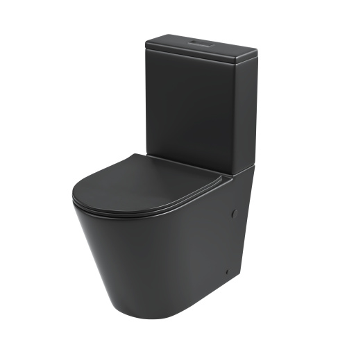Унитаз напольный с бачком Grossman GR-4458BMS черный матовый с сиденьем микролифт безободковый каскадный смыв