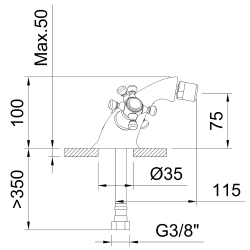 Смеситель Clever WITH2 ANTIGONA 61768 на биде бронза - фото 5