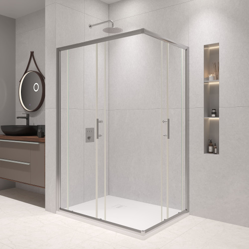 Душевой уголок RGW Passage 020814680-11 80х100 стекло прозрачное профиль хром глянцевый без поддона - фото 2