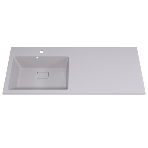 Раковина кварцевая Uperwood Cosmos Quartz RCosmos120LJ 120х48 над стиральной машиной цвет белый - фото 5