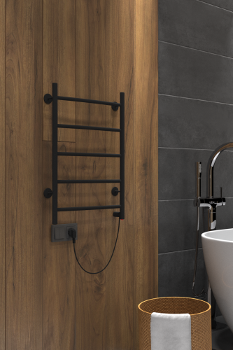 Полотенцесушитель Indigo ARC LCAE60-40BRR 43х60 электрический черный муар - фото 2