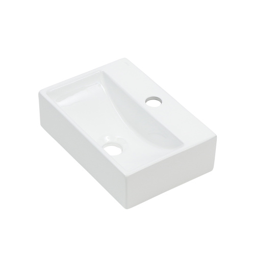 Раковина из сантехнического фарфора Melana A301-803 41х25 накладная цвет белый 1 отверстие под смеситель - фото 4