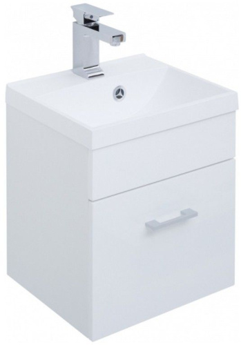 Раковина из литьевого мрамора Aquanet Нота NEW 00204094 40х35 полувстраиваемая цвет белый 1 отверстие под смеситель - фото 5