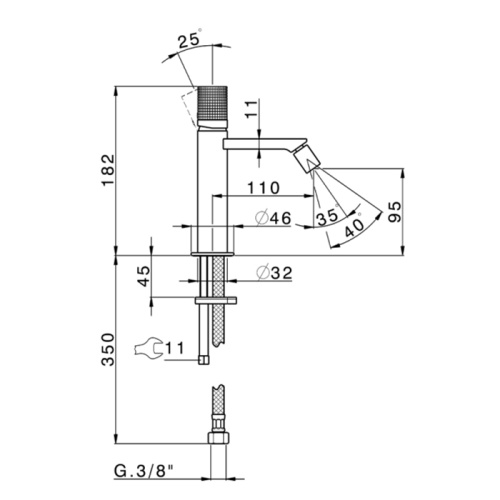 Смеситель Cisal Xion X2000564D1 на биде нержавеющая сталь - фото 2