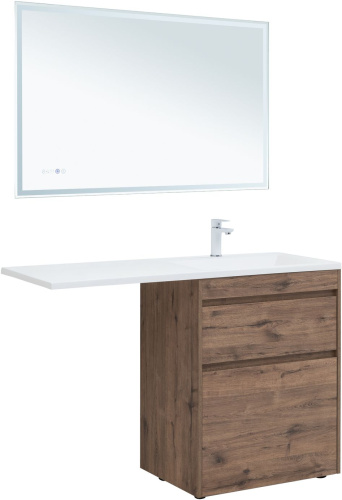 Тумба под раковину Aquanet Токио 00333652 130х48х89 напольная цвет темное дерево - фото 5