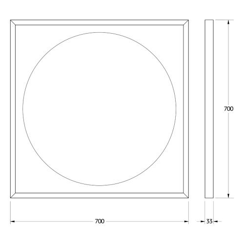 Зеркало в ванную Defesto ECLIPSE DF 2232S 70х70 цвет черный - фото 2