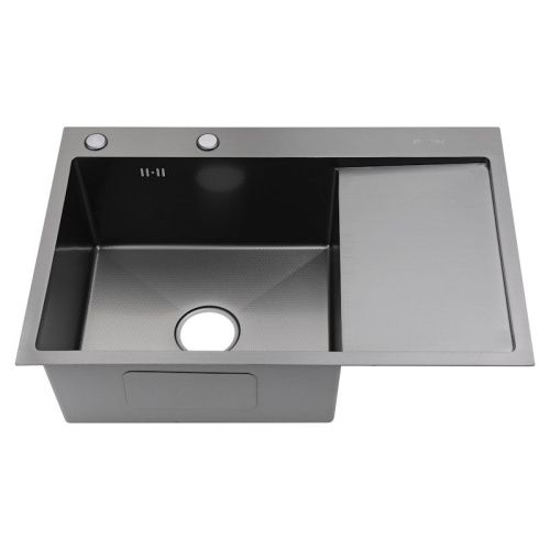 Кухонная мойка Fmark FSC6550Q-L 65х50 цвет графит поверхность матовая - фото 2