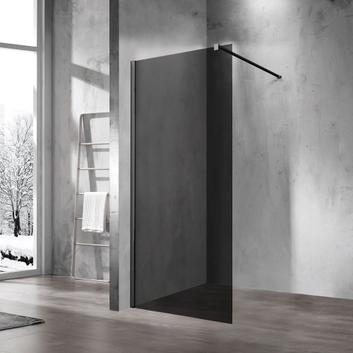 Душевая перегородка Vincea Walk in VSW-1H110CGB 110х200 стекло тонированное профиль черный матовый
