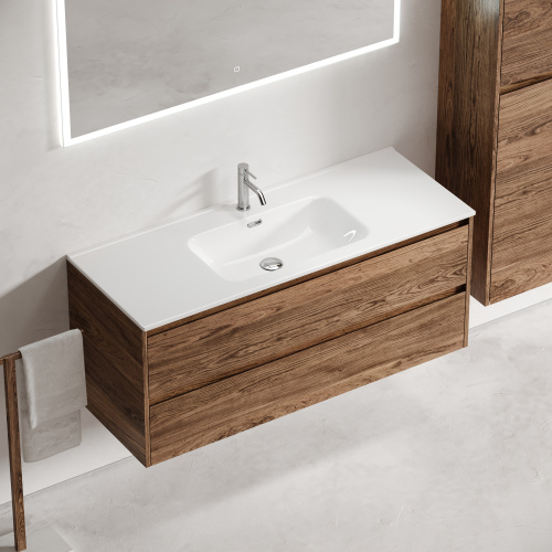 Тумба под раковину Sancos Libra LB120-1ECH 119х45х50 подвесная цвет дуб чарльстон - фото 5