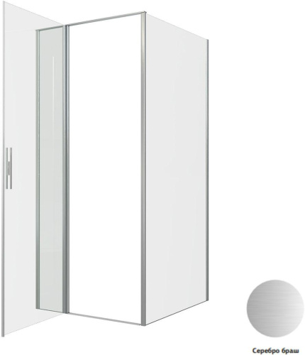 Душевой уголок Allen Brau Priority 3.31026.BA + 3.31047.BA 90х100 стекло прозрачное профиль серебро брашированное без поддона - фото 4
