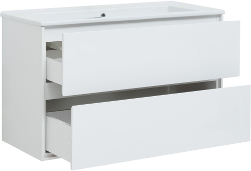 Тумба под раковину Aquanet Милан 00339970 106х46х66 подвесная цвет белый - фото 4