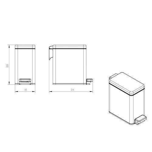 Ведро мусорное Java S-887-6L - фото 3