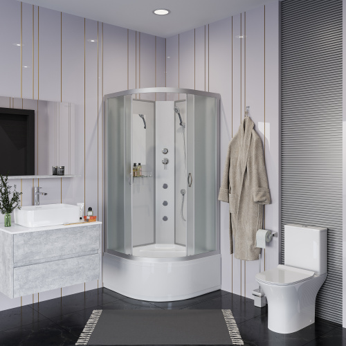 Душевая кабина Niagara Classic 23071424BKG 80х80 четверть круга без крыши ориентация универсальная - фото 3