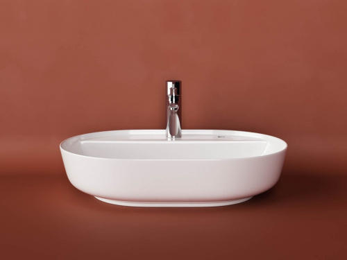 Раковина из сантехнического фарфора Ceramica Nova MODO CN2004 61х45 накладная цвет белый 1 отверстие под смеситель - фото 5