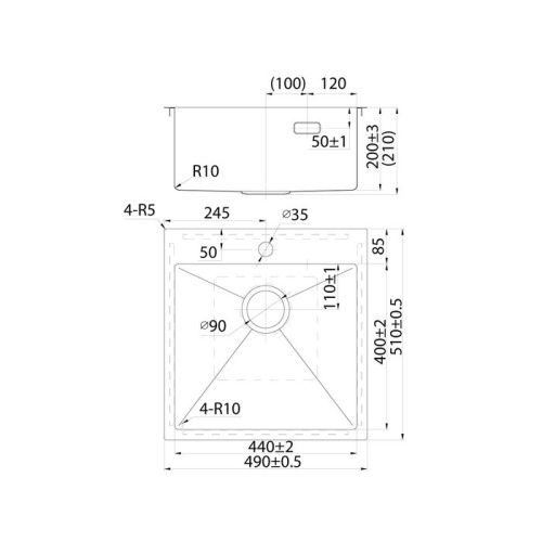 Кухонная мойка IDDIS Haze HAZ49GMi77 49х51 цвет графит поверхность матовая - фото 2