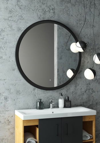 Зеркало в ванную Art&Max NAPOLI AM-Nap-1000-DS-F 100х100 цвет черный матовый