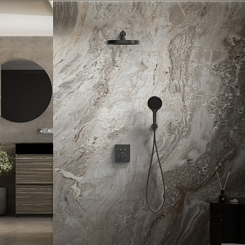 Душевая система Vincea VSFW-3I21T2MB встраиваемая в стену с термостатом