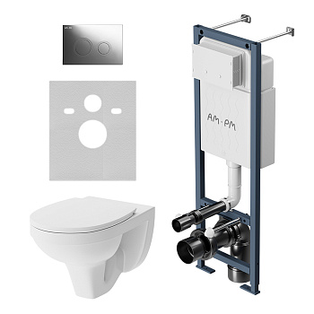 Комплект унитаз с инсталляцией с клавишей смыва Am.Pm Jupiter IS110151.DX77C1738