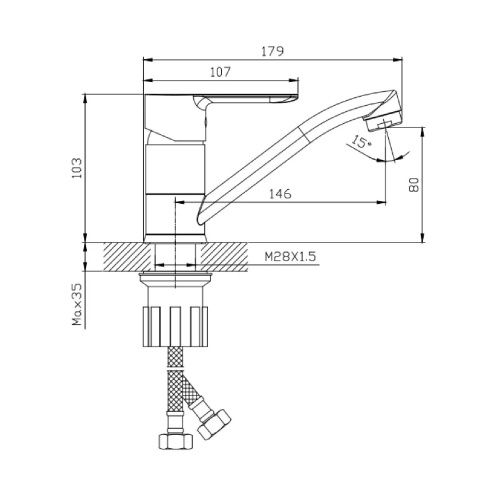 Смеситель для кухни Splenka S06 S06.45 на мойку хром - фото 3