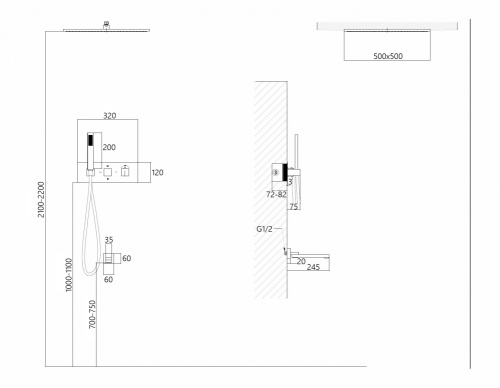 Душевая система ABBER AF8254W встраиваемая в стену - фото 3