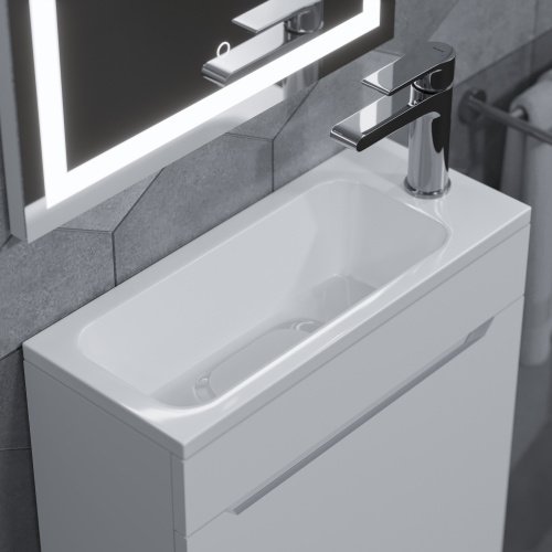 Раковина из литьевого мрамора Uperwood Modul 2911020337 50х21 полувстраиваемая цвет белый - фото 2