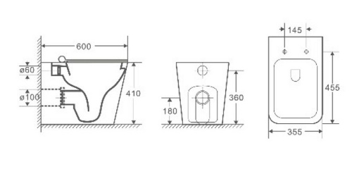 Унитаз приставной WeltWasser 10000003664 белый глянцевый с сиденьем микролифт безободковый душевой смыв - фото 3