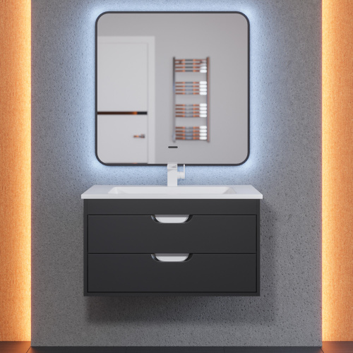 Тумба с раковиной Uperwood UPD Modul 393020551 77х45х57 цвет черный матовый - фото 4