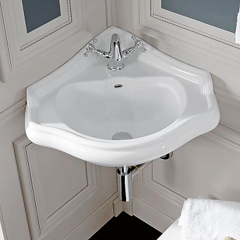 Раковина из сантехнического фарфора Kerasan Retro 103201*1 58х58 подвесная цвет белый 1 отверстие под смеситель