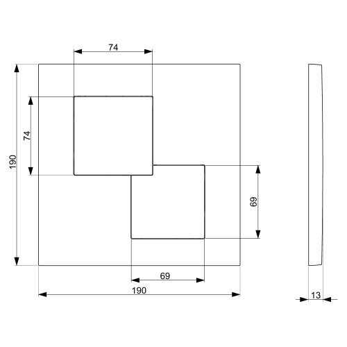 Клавиша смыва механическая KK POL UNI SPP/181/0/K цвет хром глянцевый - фото 2