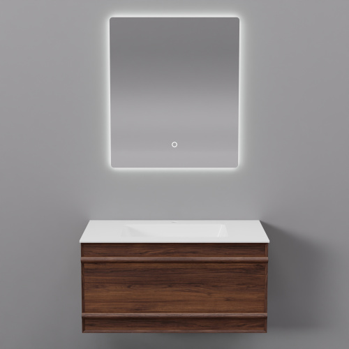 Тумба с раковиной+зеркало Art Decco Bridget (Бриджит) ABR08W22S2M0 80x45x40 подвесная цвет черный орех - фото 5