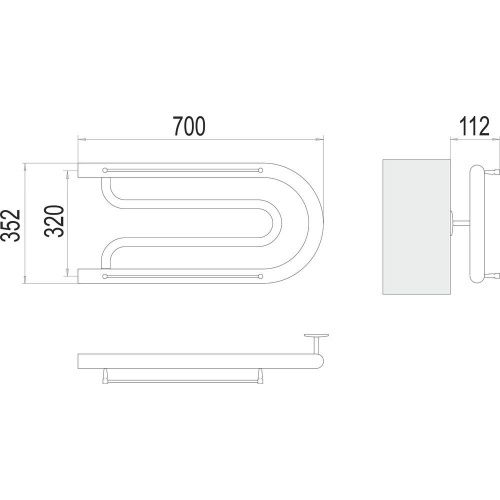 Полотенцесушитель Terminus 4620768881251 70х35 водяной хром - фото 3