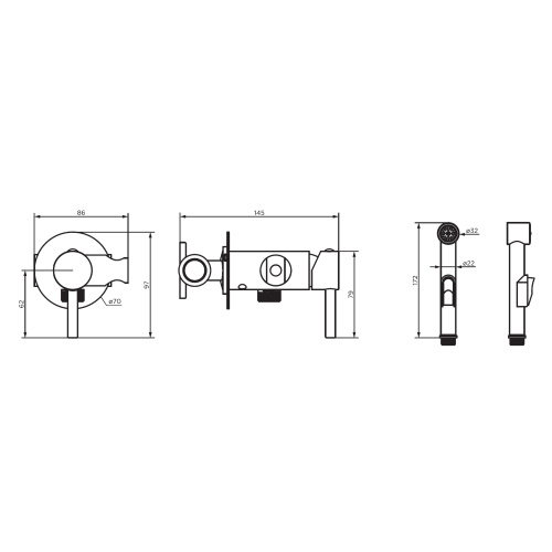 Гигиенический душ со смесителем Dorff Logic D3075000BL черный - фото 5