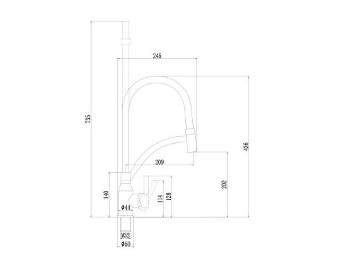 Смеситель для кухни Fmark FS8244C-12 на мойку золото матовое - фото 2