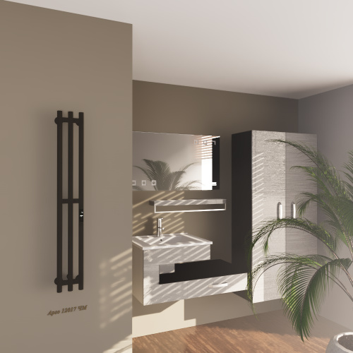 Полотенцесушитель Altasan Арго Арго12017ЧМ подвесной 17х120 электрический черный муар - фото 2