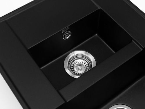 Кухонная мойка Grandex Aqua 600115 78х50 цвет черный металлик поверхность матовая - фото 5