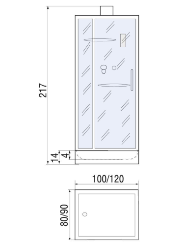 Душевая кабина River TANA Б/К 120/90 (10000001874) 120х90 прямоугольная без крыши ориентация универсальная - фото 2