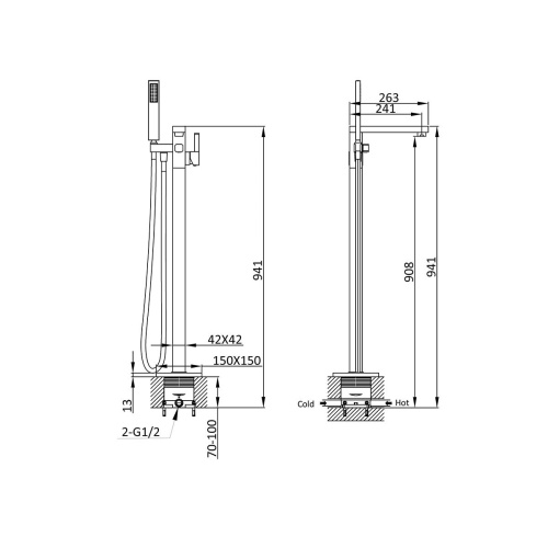 Смеситель Vincea VTF-101CH напольный хром - фото 5
