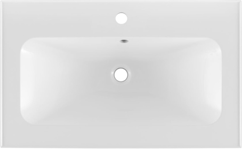 Раковина из литьевого мрамора Aquanet Арт 00318925 74х45 полувстраиваемая цвет белый 1 отверстие под смеситель - фото 4