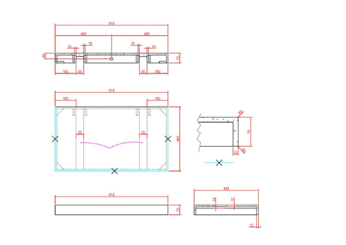 Столешница Armadi Art Flat 869-080-CLCT 81х46 накладная цвет белый мрамор - фото 2