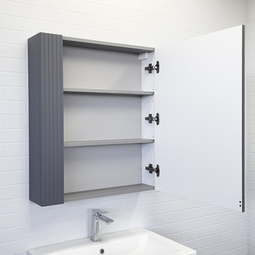 Зеркало-шкаф Comforty Лима 00-00004891CF 70х18х80 подвесной цвет антрацит - фото 5