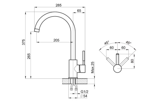 Смеситель для кухни Granula Standart ST-4031, ПИРИТ на мойку пирит - фото 3
