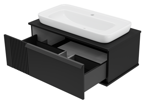 Тумба под раковину Brevita Savoy SAV-09090-0301Я 90х48х34 подвесная - фото 4