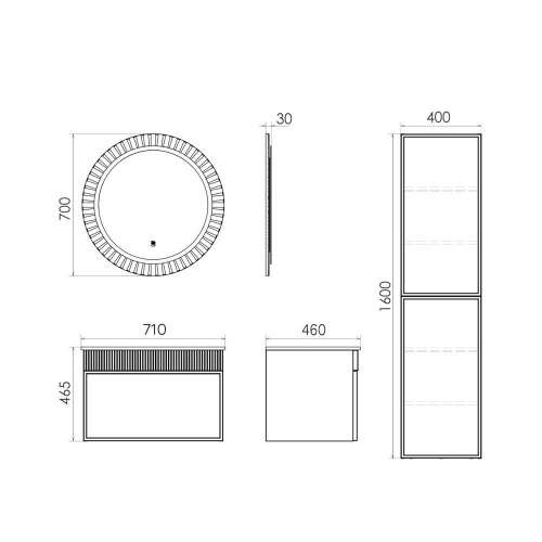 Тумба с раковиной Comforty Мадрид 00-00020643CF 71х46х47 подвесная цвет серый шелк - фото 2