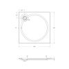Душевой поддон из искусственного камня Cezares TRAY-S-A-90-56-W 90х90 белый без ножек