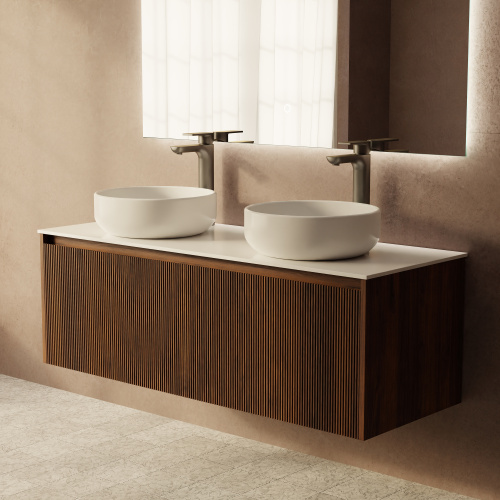 Тумба с раковиной+зеркало Art Decco Camilla (Камилла) ACM12W22D3M0 120x45x40 подвесная цвет черный орех - фото 5