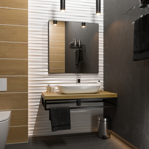 Зеркало в ванную Brevita Mars MARS-02070-ЧмП 70х80 цвет черный - фото 5