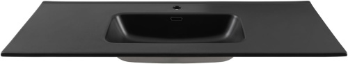 Раковина керамическая Aquanet Flat 00329258 120х47 полувстраиваемая цвет черный 1 отверстие под смеситель - фото 5