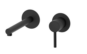 Смеситель AQG Stick 01STR160NG встраиваемый в стену черный матовый